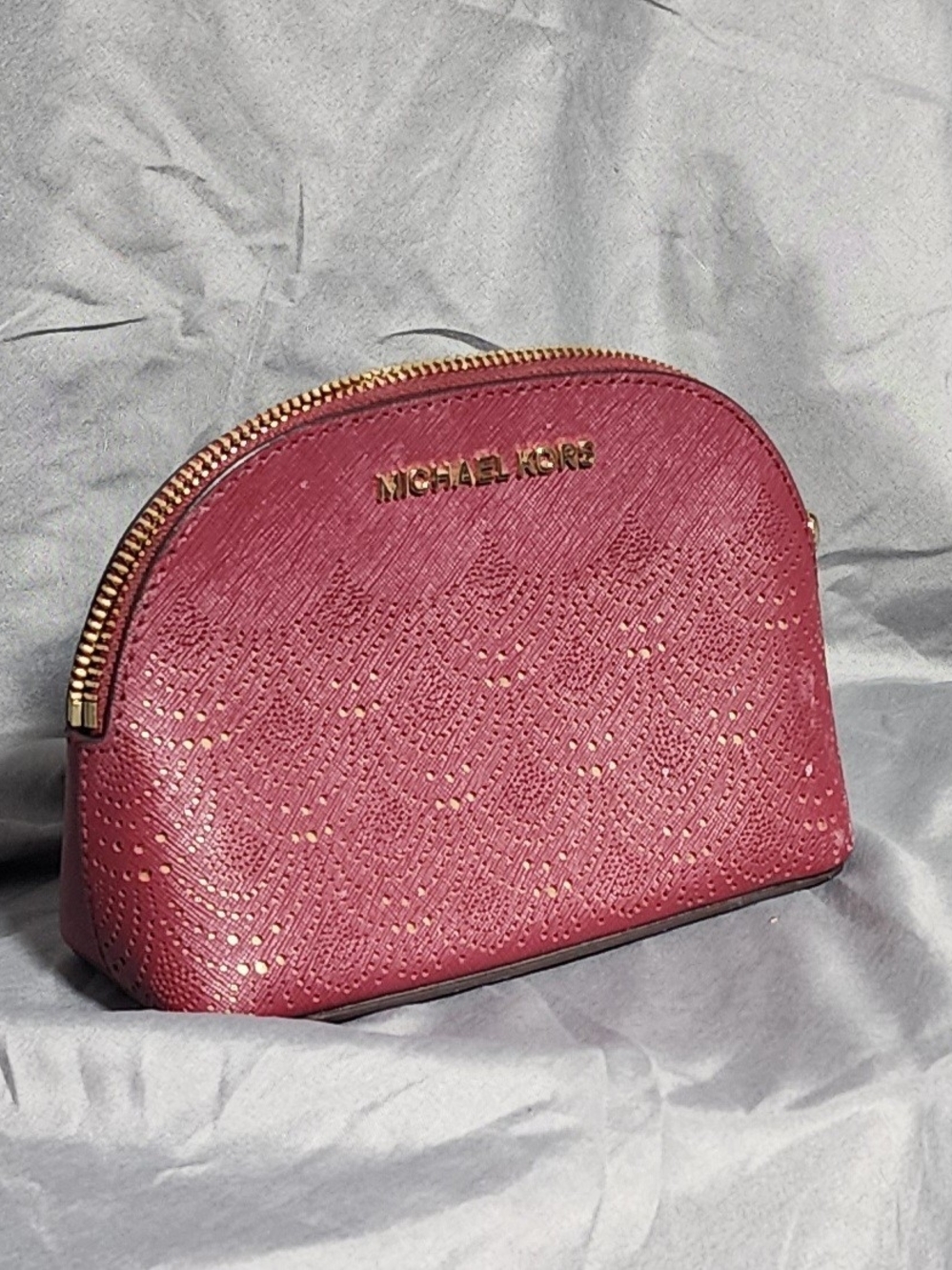 NWOT Michael Kors Jet Set Leather Travel Pouch Cosmetic Bag Toiletry Case